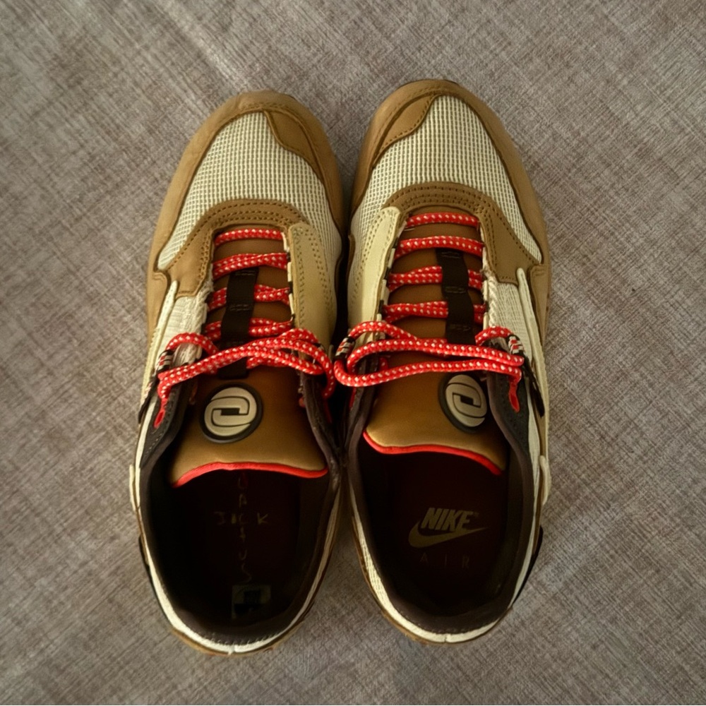 Nike Tan and Red Retro Sneakers